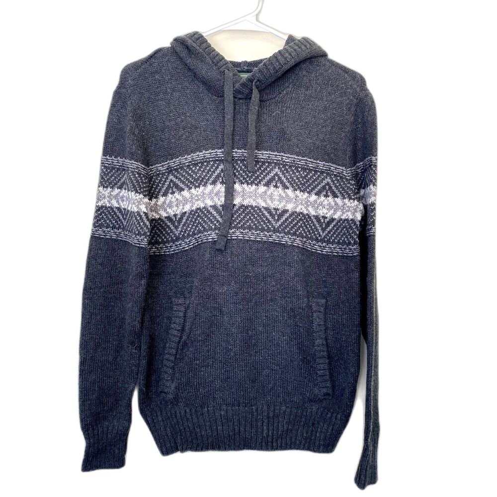 NWT American Eagle Men's Hooded Sweater Diamond Print Fair Isle Size XS